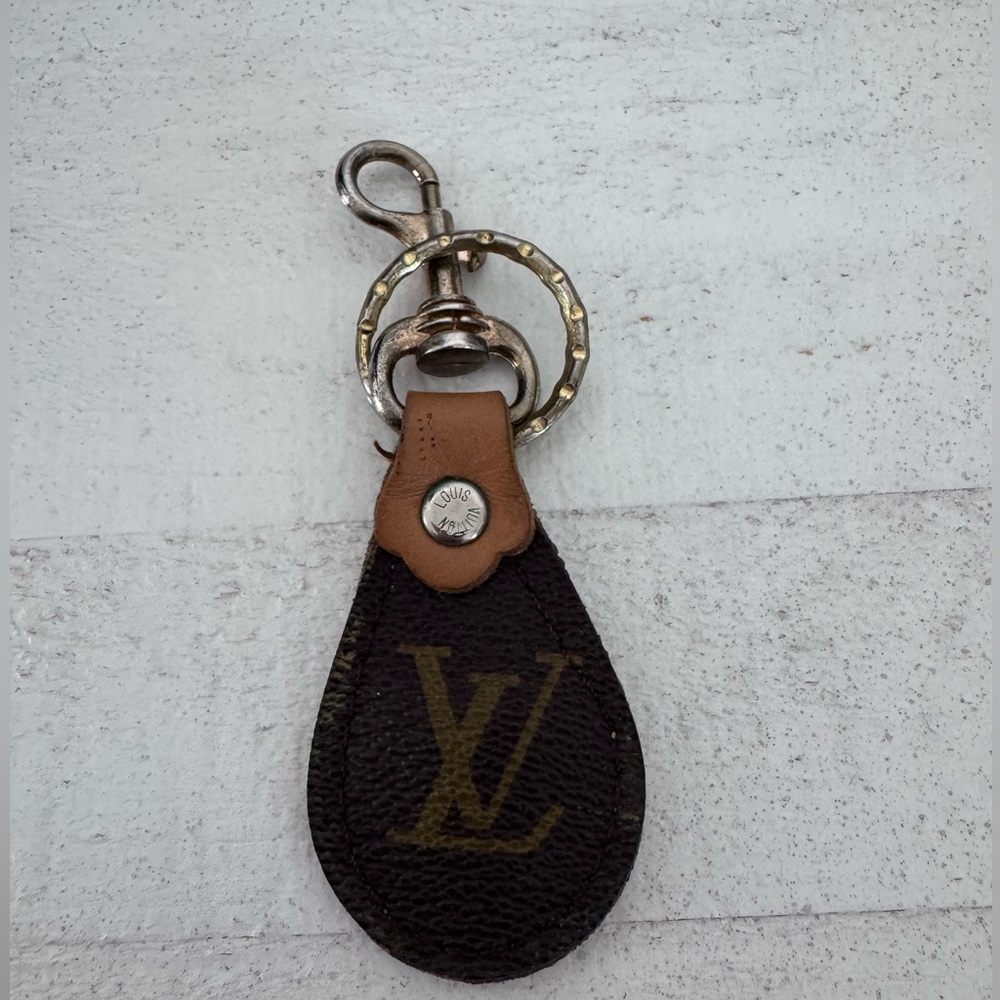 Louis Vuitton Monogram Brown and Tan Teardrop Key Fob